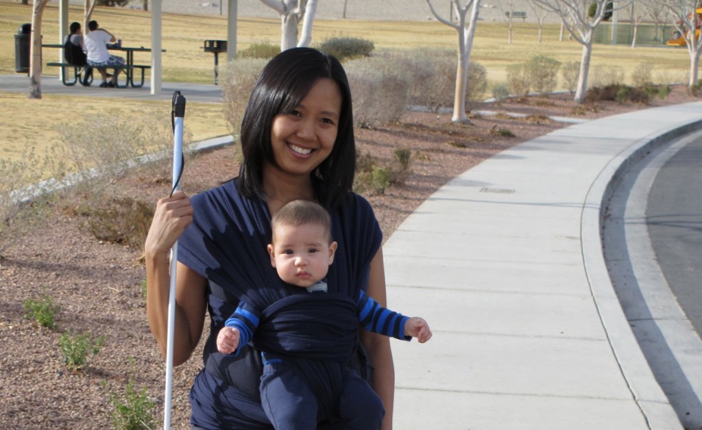 Terri Rupp, a blind parent and advocate, with her youngest child.