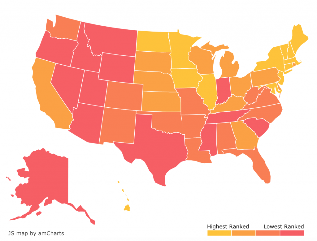 mental health U.S. map